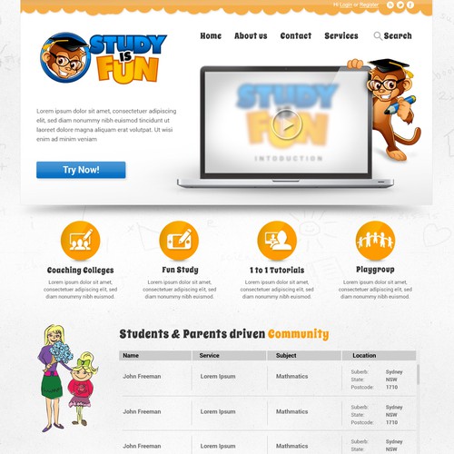 Fun website with the title 'Study is fun'