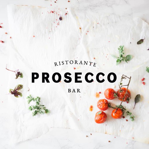 Italian design with the title 'Bold logo for restaurant bar Prosecco'