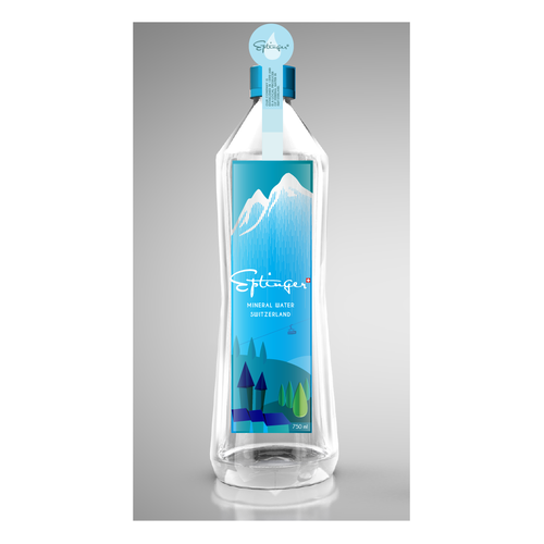 Vector label with the title 'water Label Design'