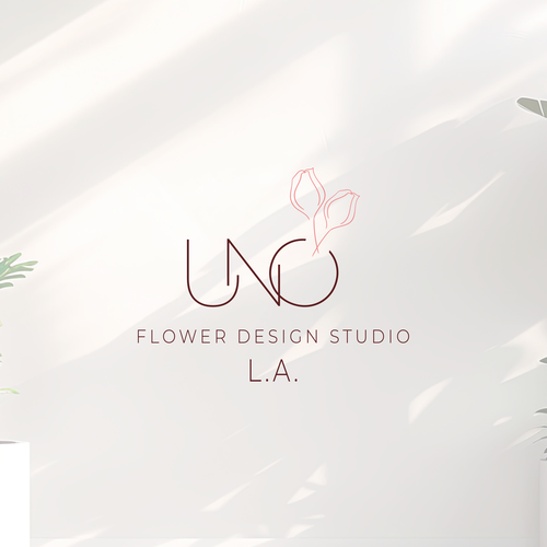 Tulip logo with the title 'Logo design for flower design studio'