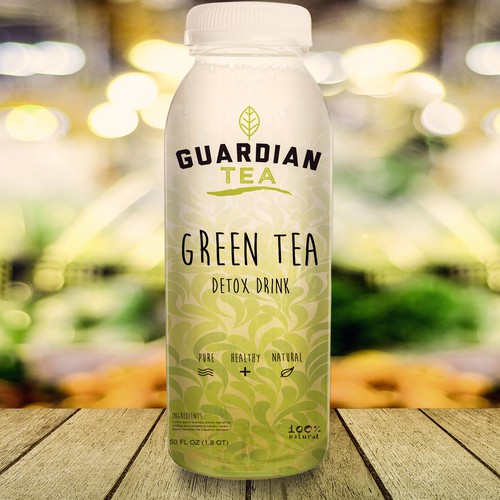 Juice label with the title 'GUARDIAN TEA'
