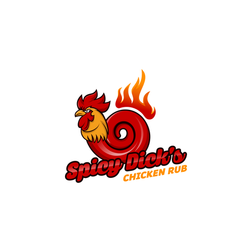 Spicy logo with the title 'Spicy Dick’s Chicken Rub'