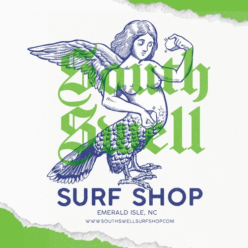 Engraving t-shirt with the title 'Sea Glass Sirens Tee'