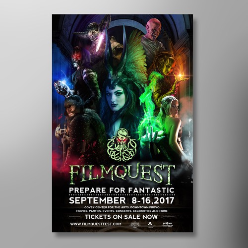 Photo editing design with the title 'Filmquest poster design'