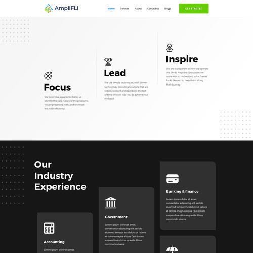 Service website with the title 'AmpliFLI'