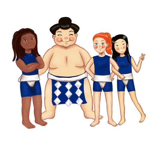 Japanese artwork with the title 'Mascots for Internship Japan (NPO)'