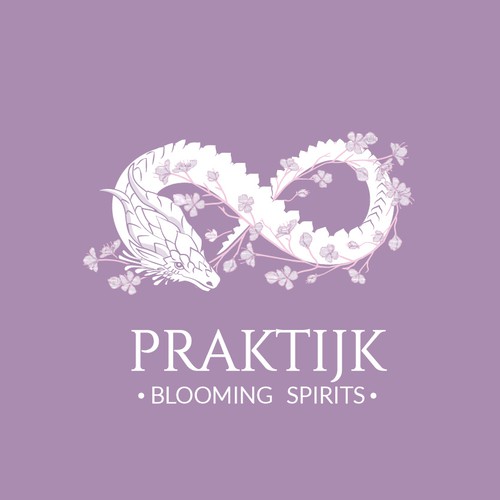 Aromatherapy logo with the title 'Praktijk Blooming Spirits'