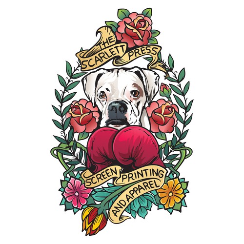 Rose design with the title 'Tattoo style illustration design for T-shirt'