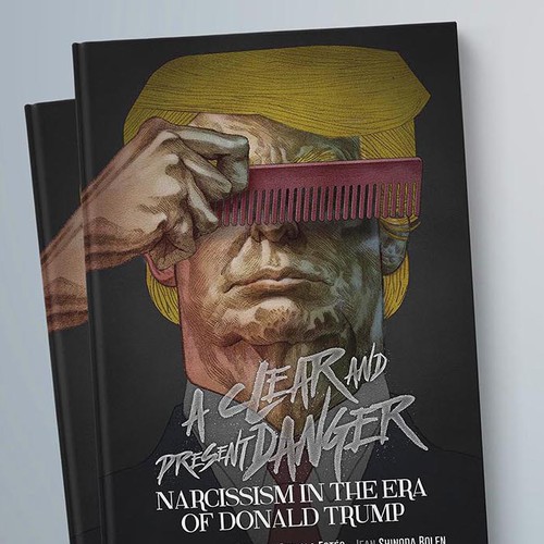 Portrait book cover with the title 'Book cover. Narcissism in the era of Donald Trump.'