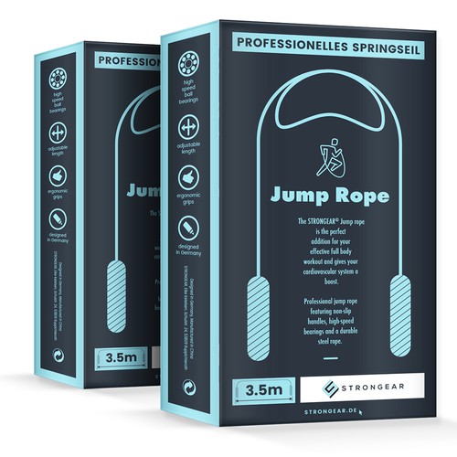 Composition design with the title 'Jump Rope Packaging'