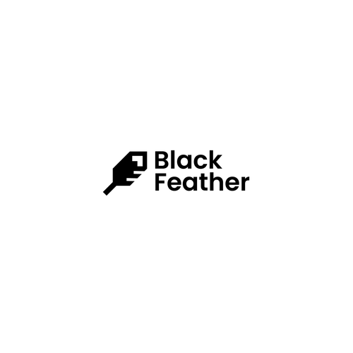 Bird logo with the title 'black feather'