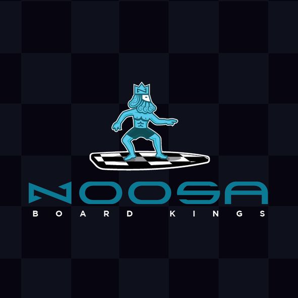 带有标题“Noosa Board Kings logo”的典当标志