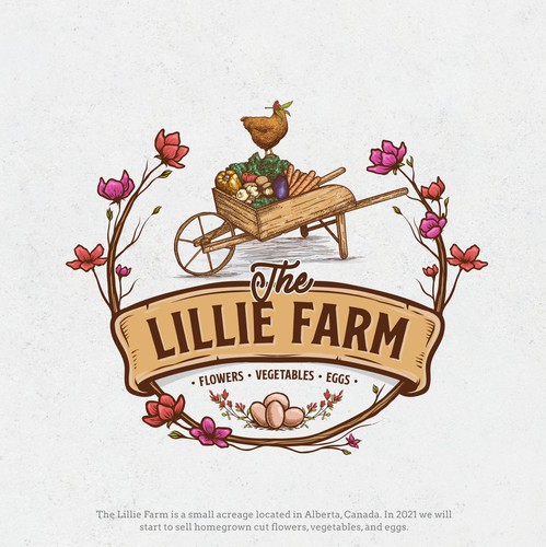Vintage modern logo with the title 'The Lillie Farm'