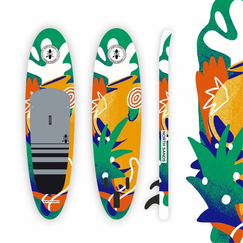 Board design with the title 'Glory water'