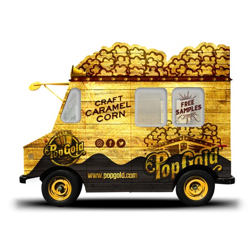 Vinyl design with the title 'Pop Gold Vinyl Truck'