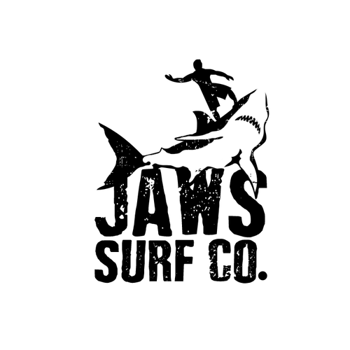 Surfboard design with the title 'Jaws Surf logo'