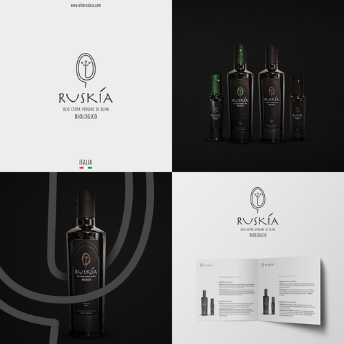 Italian brand with the title 'Brand identity for Olio Ruskia'