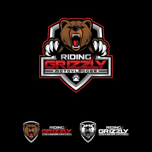Badass design with the title 'RidingGrizzly Logo'
