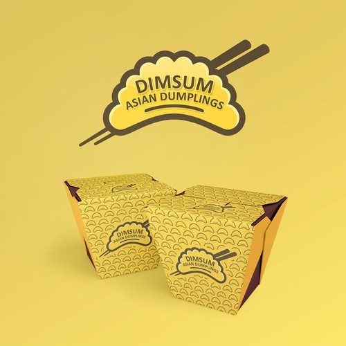 Asian food logo with the title 'Asian DIMSUM'