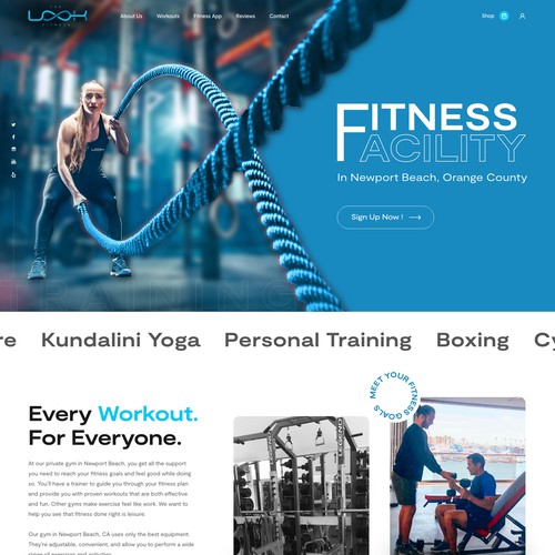 Wellness website with the title 'Private Gym Website Re-Design To Attract High Net Worth Clients'