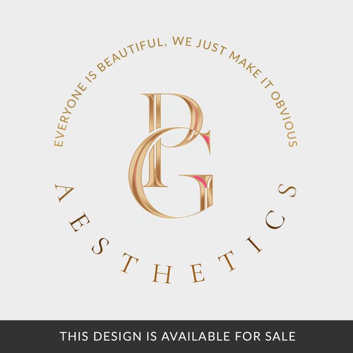 Golden design with the title 'Luxury Circular Monogram (This Design Is Available For Sale)'