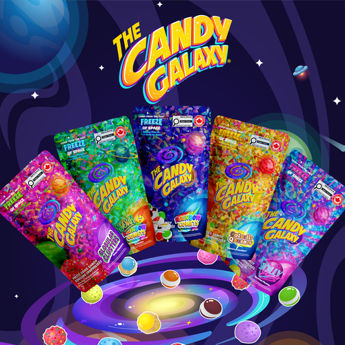 Design with the title 'The Candy Galaxy'