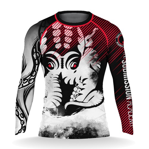MMA t-shirt with the title 'BJJ Kraken Rash Guard'