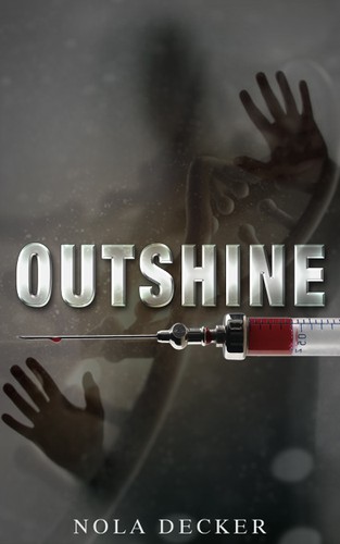 Silhouette book cover with the title 'OUTSHINE novel seeks shiny new cover!'