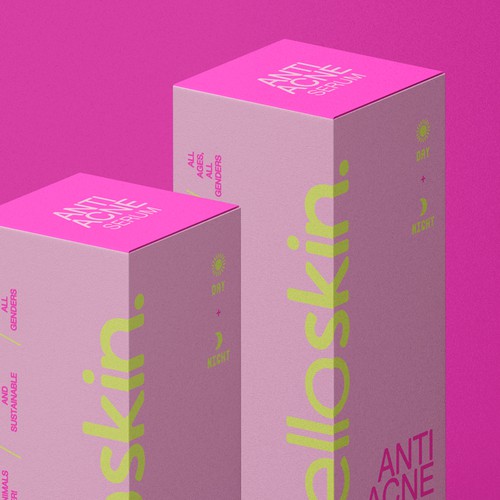 Bright packaging with the title 'Bright packaging design for helloskin'