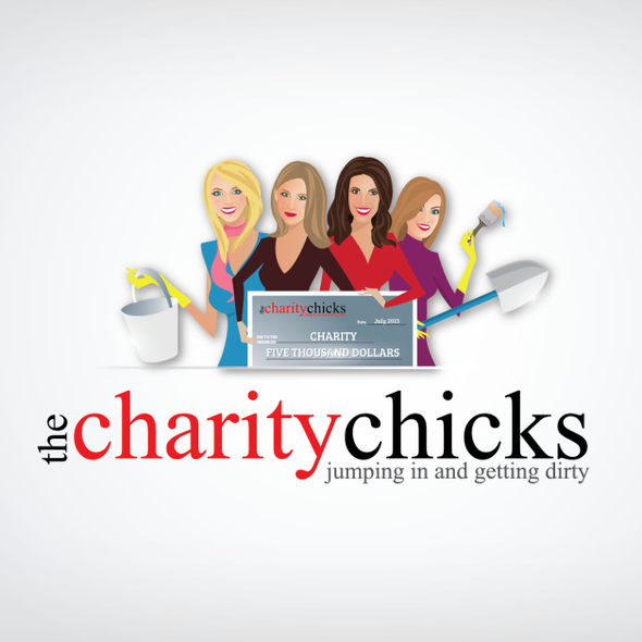 Girl design with the title 'Help The Charity Chicks with a new logo'