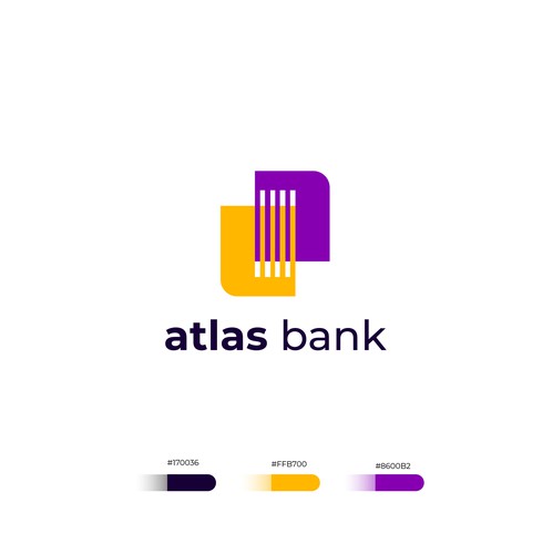 Credit card design with the title 'atlas bank logo design'