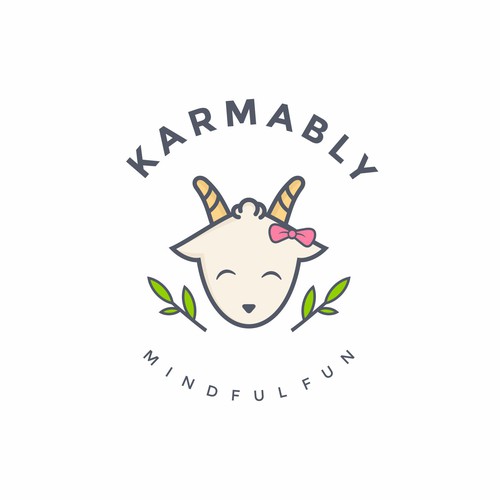 Mountain goat logo with the title 'Cute Goat Logo'