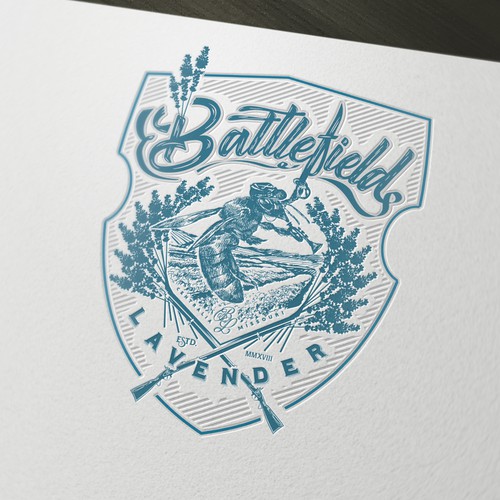 Digital logo with the title 'Battlefield lavender'