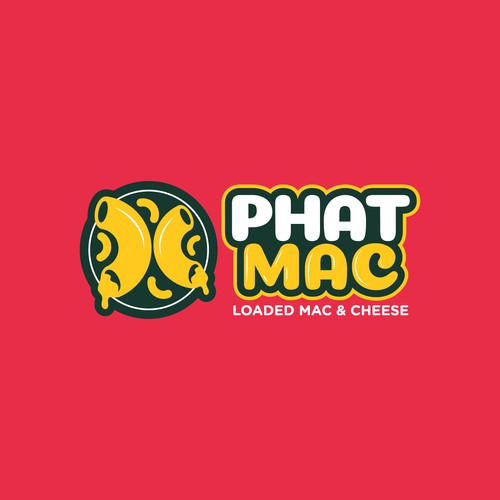 Snack logo with the title 'Bold logo concept for PHAT MAC Logo – Loaded Mac & Cheese'