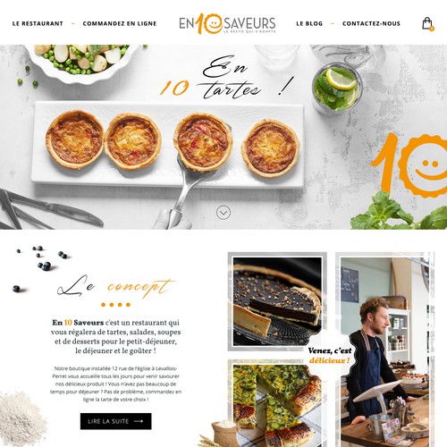 Pie design with the title 'Site pour En 10 Saveurs'