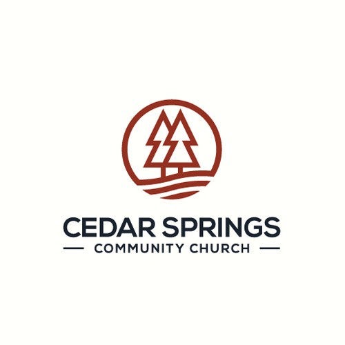 Pine tree logo with the title 'Modern Cedar Tree Logo'