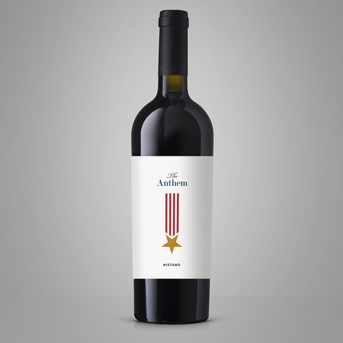 Blend design with the title 'Wines 4 America - The Anthem Wine Label'