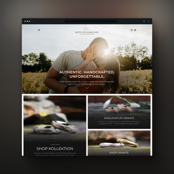 Wedding website with the title 'Ring Make Website Design '