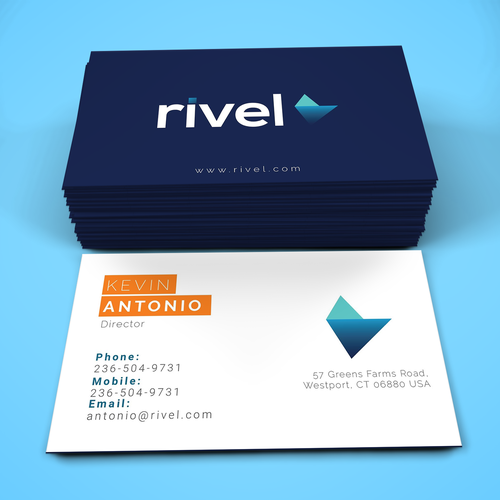 Smooth design with the title 'Rivel Business Card Design'
