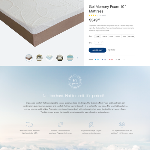 Product page design with the title 'Redesign our product selling page'