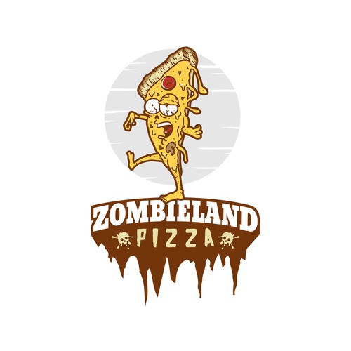 Zombie logo with the title 'Logo for Zombieland Pizza'