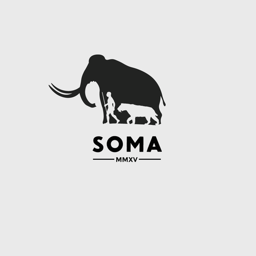 Mammoth logo with the title 'Negative Space Logo Concept for Adventure Company'