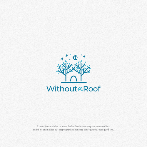 Roof design with the title 'Logo Design For Without a Roof'