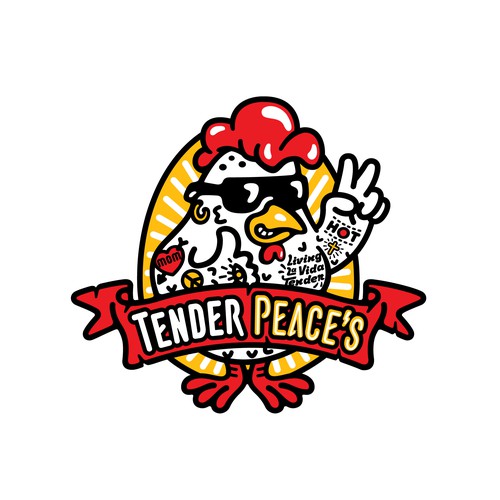 Sunglasses logo with the title 'Tender Peace's'