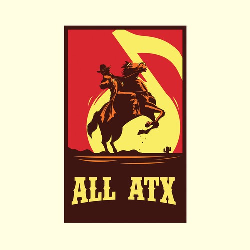 Texas logo with the title 'Create a logo for the ALL ATX music label'