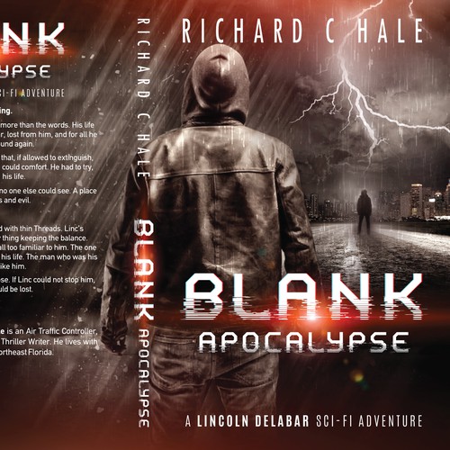 Series book cover with the title 'Blank - book 3, Sci-fi adventure by Richard C Hale'