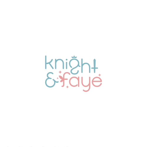 Kid's clothing logo with the title 'Knight & Faye logo design'