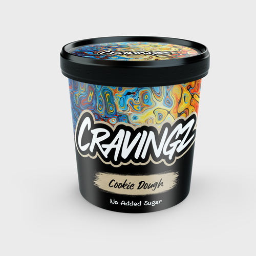 Ice cream packaging with the title 'Ice cream jar design'