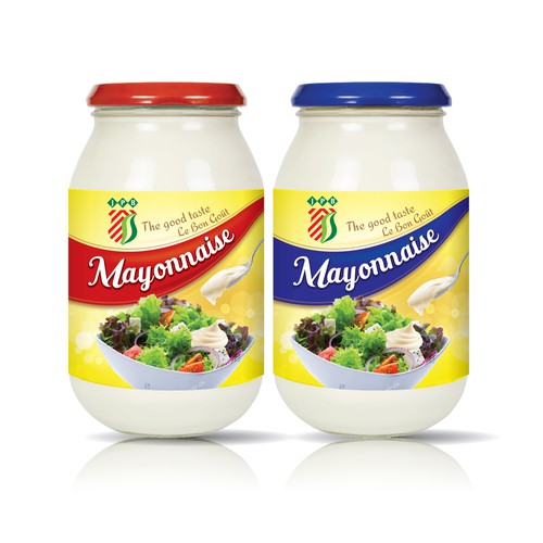 Food label with the title 'Mayonnaise label design'