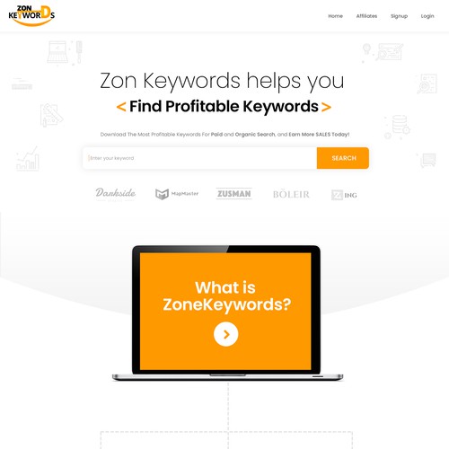 Digital marketing design with the title 'Zon Keywords Digital Marketing'